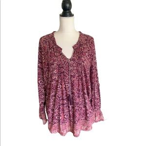 Lucky Brand Boho knit top with tassels